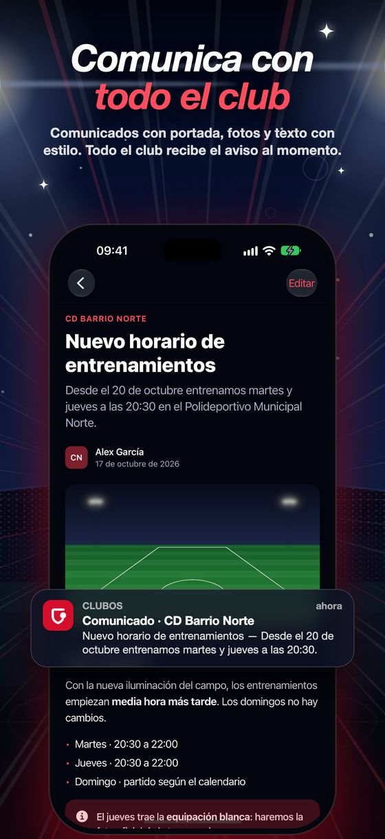 Comunicados del club con portada y fotos